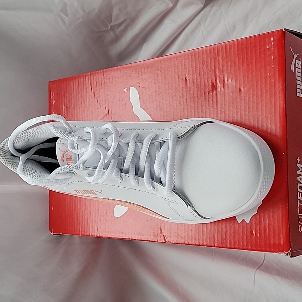 Womens Puma White/Coral Size 8 - Picture 2 of 3